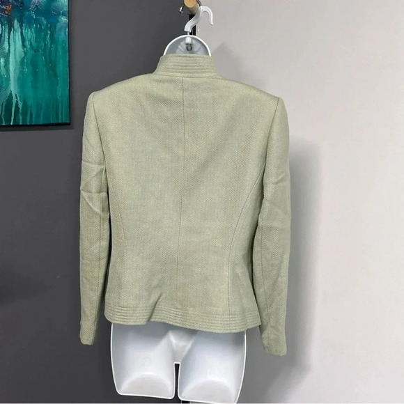 Tahari Women’s 6P Green Wool Blend Blazer Lined Pockets Career Old Money Regal - Picture 7 of 14